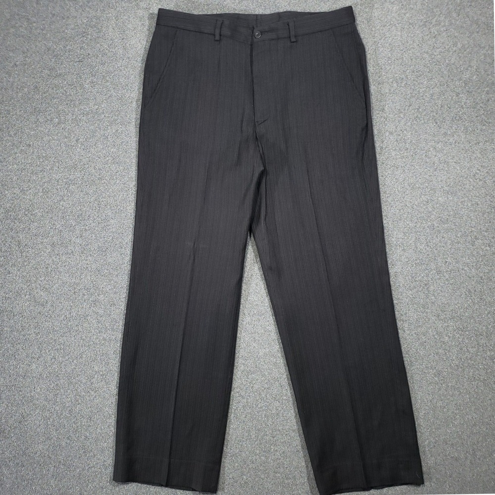 Armani Collezioni Dress Pants Men 34x30 Gray Pinstripe Wool Viscose Trousers
